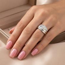Сребърен пръстен с кристали от Sw® AB Crystal
