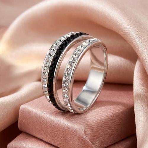 Сребърен пръстен Mary с кристали от Sw® Crystal and Jet