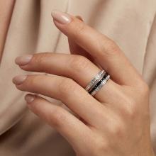 Сребърен пръстен Mary с кристали от Sw® Crystal and Jet