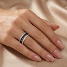 Сребърен пръстен Mary с кристали от Sw® Crystal and Jet