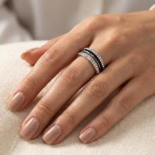 Сребърен пръстен Mary с кристали от Sw® Crystal and Jet