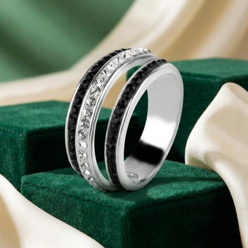 Сребърен пръстен Mary с кристали от Sw® Jet and Crystal