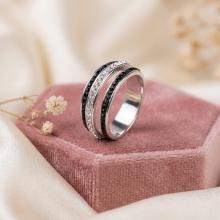 Сребърен пръстен Mary с кристали от Sw® Jet and Crystal