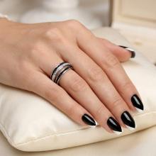 Сребърен пръстен Mary с кристали от Sw® Jet and Crystal