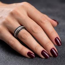 Сребърен пръстен Mary с кристали от Sw® Jet and Crystal