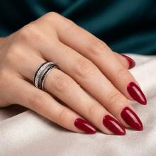 Сребърен пръстен Mary с кристали от Sw® Jet and Crystal