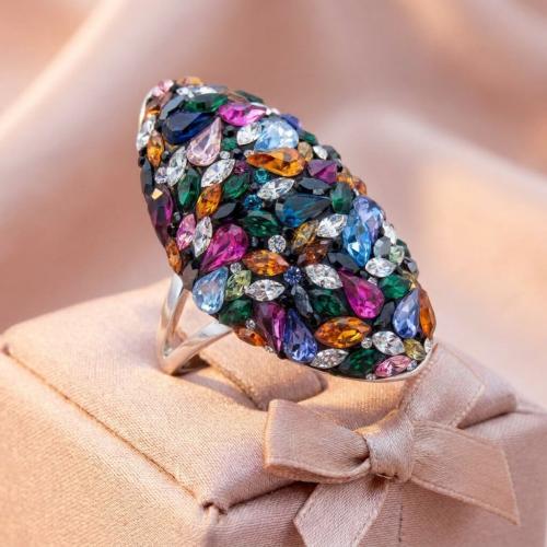 Сребърен пръстен с кристали от Sw®  SP647 Color Drops