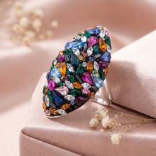 Сребърен пръстен с кристали от Sw®  SP647 Color Drops