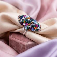 Сребърен пръстен с кристали от Sw®  SP647 Color Drops