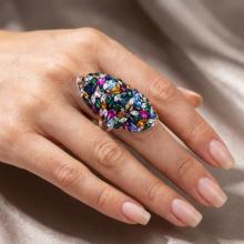 Сребърен пръстен с кристали от Sw®  SP647 Color Drops