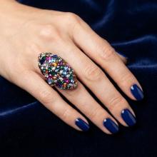 Сребърен пръстен с кристали от Sw®  SP647 Color Drops