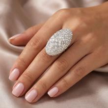 Сребърен пръстен с кристали от Sw®  SP647 White Opal and Crystal