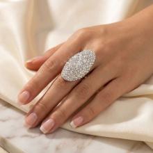 Сребърен пръстен с кристали от Sw®  SP647 White Opal and Crystal