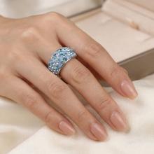 Сребърен пръстен с кристали от Sw® SP648 Deep Blue Сребърен пръстен с кристали от Sw® SP648 Deep Blue