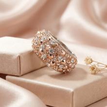 Сребърен пръстен с кристали от Sw® SP648 Peach Gold Сребърен пръстен с кристали от Sw® SP648 Peach Gold
