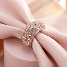 Сребърен пръстен с кристали от Sw® SP648 Peach Gold Сребърен пръстен с кристали от Sw® SP648 Peach Gold