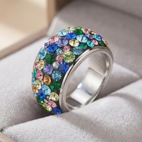 Сребърен пръстен с кристали от Sw® SP648 Multicolor
