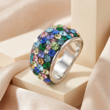 Сребърен пръстен с кристали от Sw® SP648 Multicolor Сребърен пръстен с кристали от Sw® SP648 Multicolor