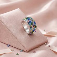Сребърен пръстен с кристали от Sw® SP648 Multicolor Сребърен пръстен с кристали от Sw® SP648 Multicolor