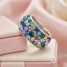 Сребърен пръстен с кристали от Sw® SP648 Multicolor Сребърен пръстен с кристали от Sw® SP648 Multicolor
