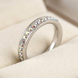 Сребърен пръстен с кристали от Sw® SP652 AB Crystal