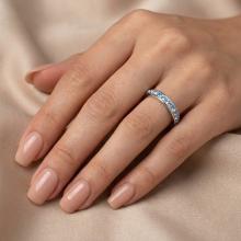 Сребърен пръстен с кристали от Sw®  SP652 Deep Blue