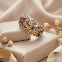 Сребърен пръстен с кристали от Sw® SP653 Gold Topaz Сребърен пръстен с кристали от Sw® SP653 Gold Topaz