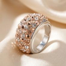 Сребърен Пръстен С Кристали От Sw® SP653 Peach Gold Сребърен Пръстен С Кристали От Sw® SP653 Peach Gold