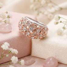 Сребърен Пръстен С Кристали От Sw® SP653 Peach Gold Сребърен Пръстен С Кристали От Sw® SP653 Peach Gold