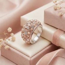 Сребърен Пръстен С Кристали От Sw® SP653 Peach Gold Сребърен Пръстен С Кристали От Sw® SP653 Peach Gold