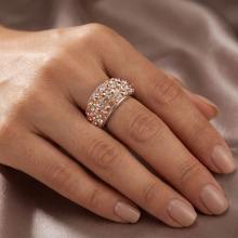 Сребърен Пръстен С Кристали От Sw® SP653 Peach Gold Сребърен Пръстен С Кристали От Sw® SP653 Peach Gold