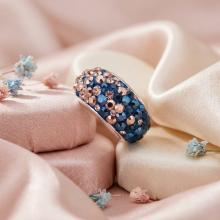 Сребърен Пръстен С Кристали От Sw® SP653 Metallic Rose Gold