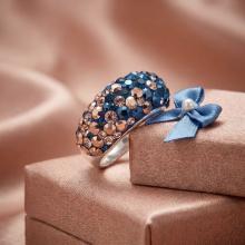 Сребърен Пръстен С Кристали От Sw® SP653 Metallic Rose Gold