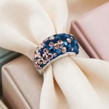 Сребърен Пръстен С Кристали От Sw® SP653 Metallic Rose Gold