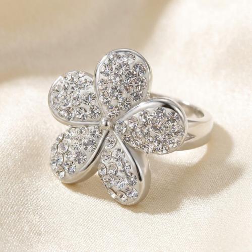 Сребърен пръстен Цвете с кристали от Sw® Crystal