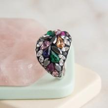 Сребърен пръстен с кристали от Sw®  SP677 Color Drops