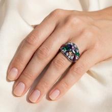 Сребърен пръстен с кристали от Sw®  SP677 Color Drops