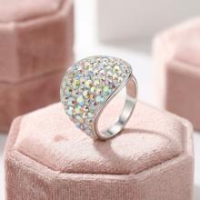 Сребърен пръстен с кристали от Sw® SP677 AB Crystal Сребърен пръстен с кристали от Sw® SP677 AB Crystal