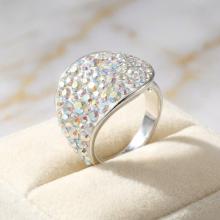Сребърен пръстен с кристали от Sw® SP677 AB Crystal Сребърен пръстен с кристали от Sw® SP677 AB Crystal