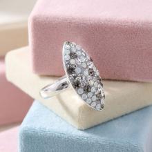 Сребърен пръстен Бадем с кристали от Sw® Silver Shade Сребърен пръстен Бадем с кристали от Sw® Silver Shade