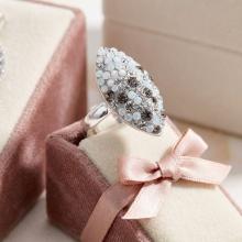 Сребърен пръстен Бадем с кристали от Sw® Silver Shade Сребърен пръстен Бадем с кристали от Sw® Silver Shade