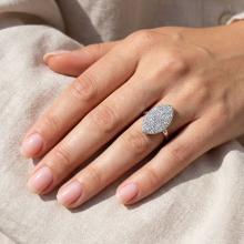Сребърен пръстен Бадем с кристали от Sw® Crystal Сребърен пръстен Бадем с кристали от Sw® Crystal