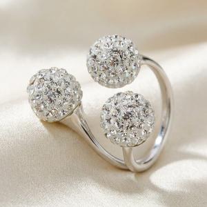Сребърен пръстен с кристали от Sw® SP683 Crystal