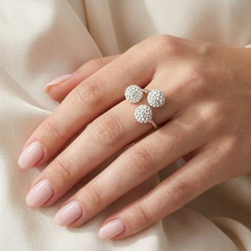 Сребърен пръстен с кристали от Sw®  SP683 Crystal
