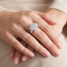 Сребърен пръстен с кристали от Sw® Crystal Сребърен пръстен с кристали от Sw® Crystal