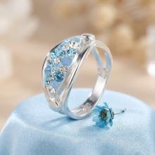 Сребърен пръстен с кристали от Sw® SP691 Deep Blue Сребърен пръстен с кристали от Sw® SP691 Deep Blue