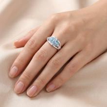 Сребърен пръстен с кристали от Sw® SP691 Deep Blue Сребърен пръстен с кристали от Sw® SP691 Deep Blue