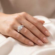 Сребърен пръстен с кристали от Sw® SP691 AB Crystal