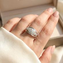 Сребърен пръстен с кристали от Sw® SP691 AB Crystal