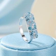 Сребърен Пръстен С Кристали От Sw® Deep Blue Сребърен Пръстен С Кристали От Sw® Deep Blue